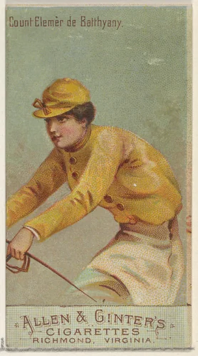 Count Elemer de Batthyany, from the Racing Colors of the World series (N22b) for Allen & Ginter Cigarettes by Allen & Ginter, print, 1888