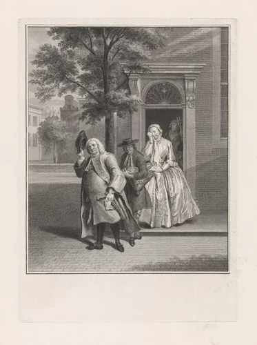 De Ontdekte Schijndeugd: de geveinsde droefheid van Geertruy by Pieter Tanjé, print, 1757