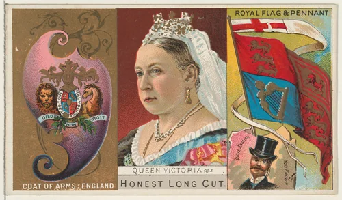 Queen Victoria of England, from the Rulers, Flags, and Coats of Arms series (N126-1) issued by W. Duke, Sons & Co. by W. Duke, Sons & Co., print, 1888