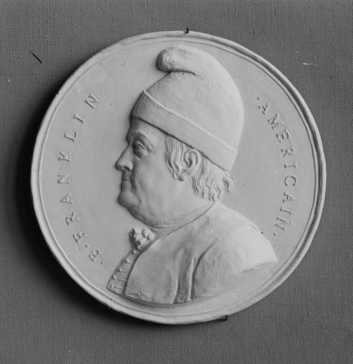 Benjamin Franklin by Jean-Baptiste Nini, metalwork, 1700-1799