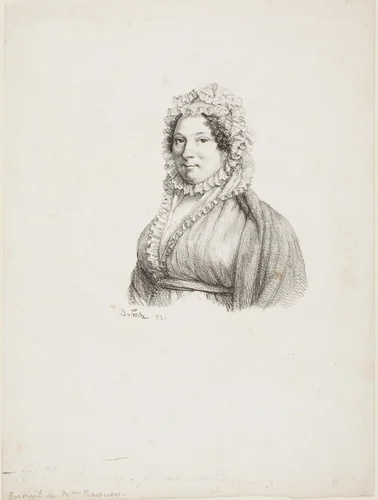 Portrait of Madame Baquoy by André Dutertre, print, 1820