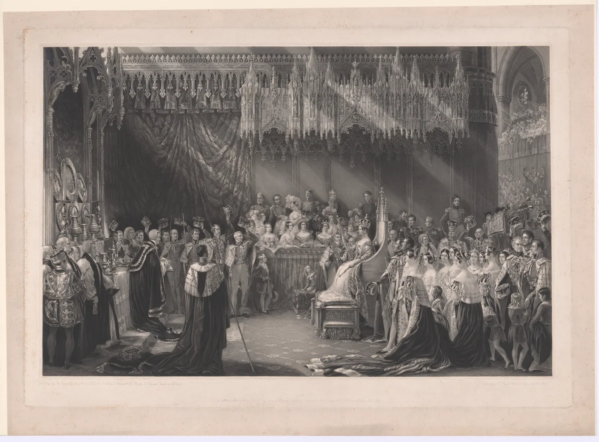 Coronation of Queen Victoria by Henry Thomas Ryall, print, 1842