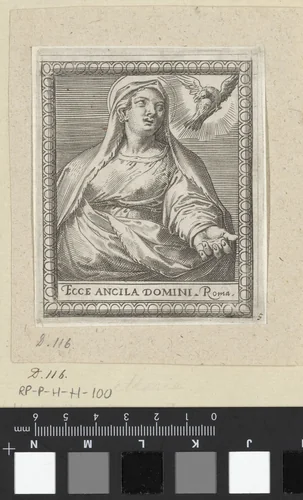 Maria met Heilige Geest by Agostino Carracci, print, 1581