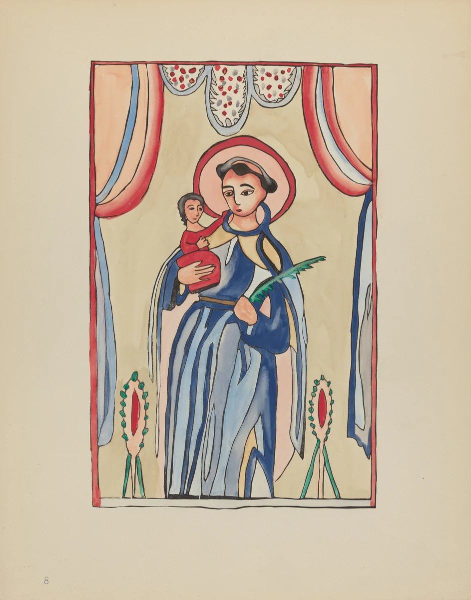 Plate 8: Saint Anthony of Padua: From Portfolio "Spanish Colonial Designs of New Mexico" by American 20th Century, index of american design, 1935-1942