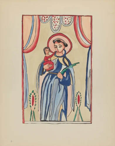 Plate 8: Saint Anthony of Padua: From Portfolio "Spanish Colonial Designs of New Mexico" by American 20th Century, index of american design, 1935-1942