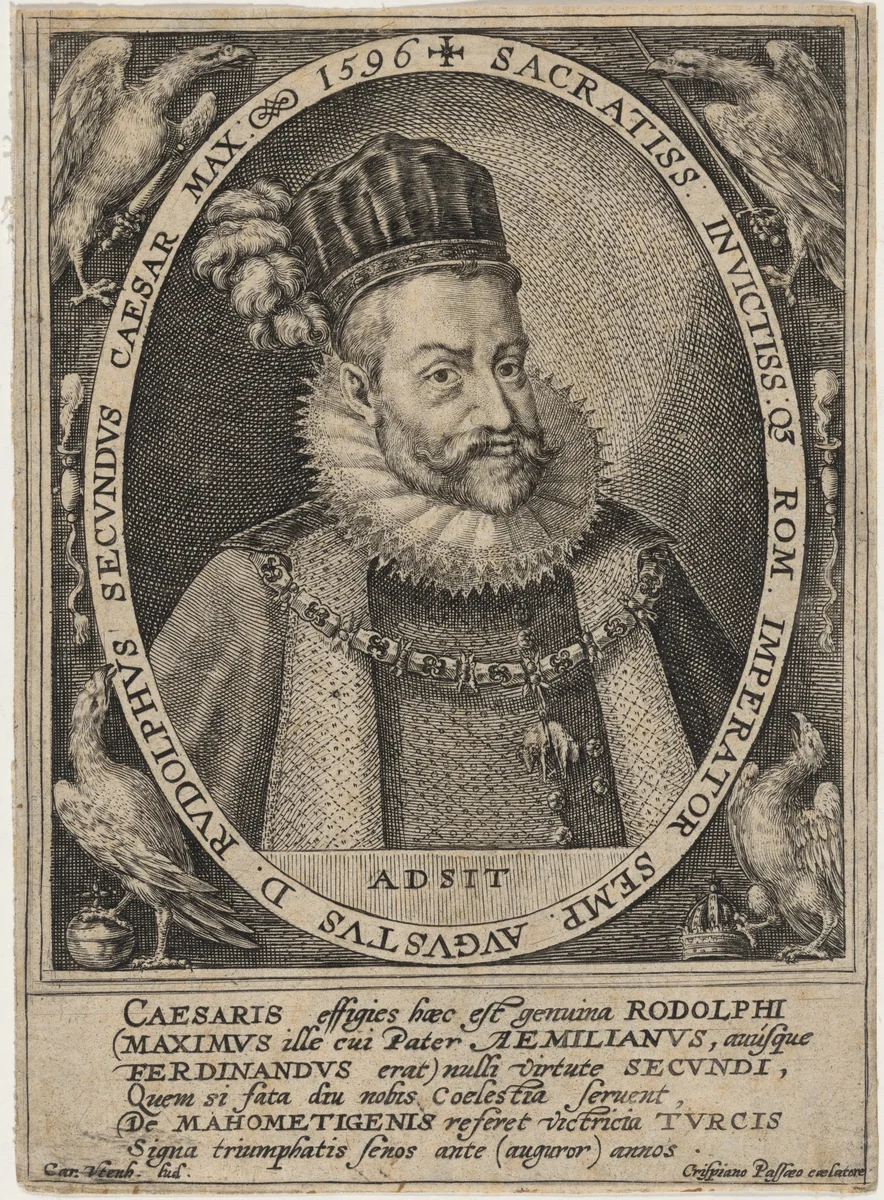 Rudolph II, Roman Emperor by Crispijn van de Passe I, print, 1596