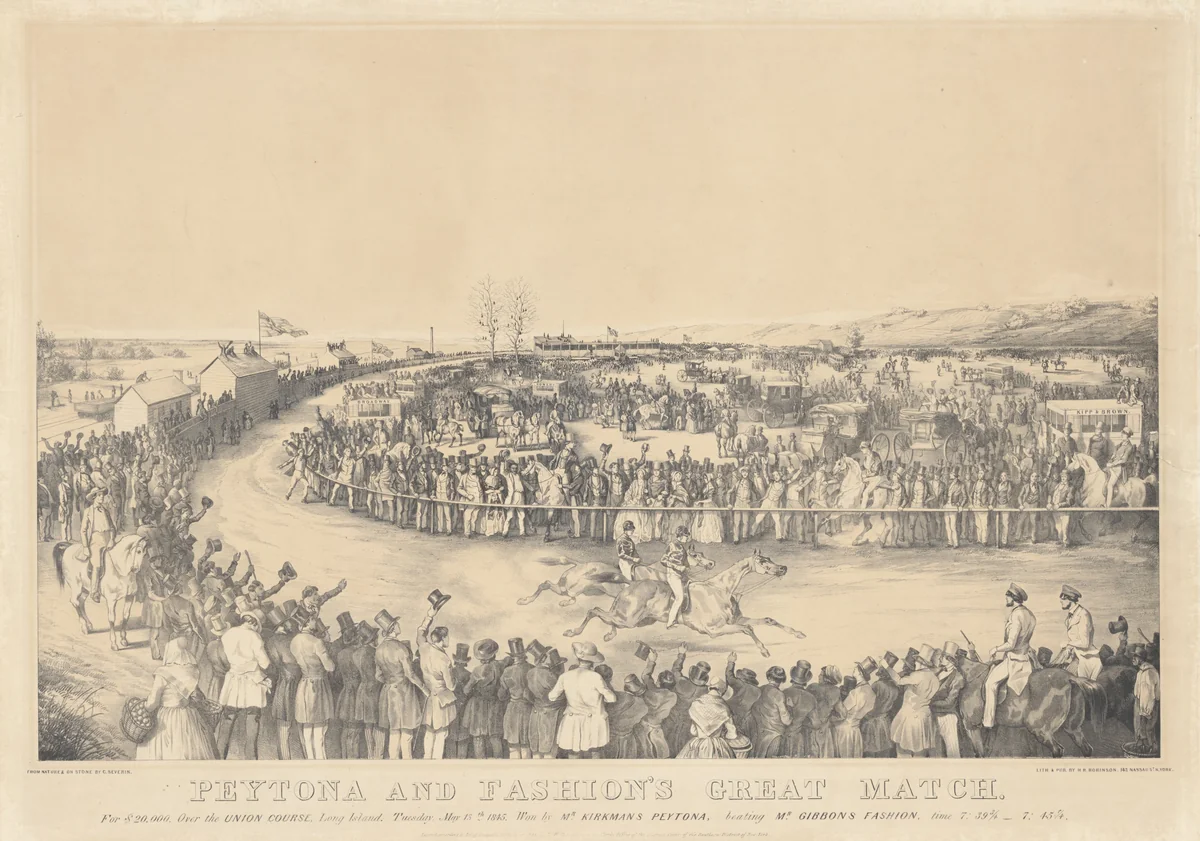 Peytona and Fashion's Great Match by Charles Severin, print, 1845