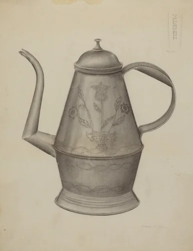 Pa. German Coffee Pot by Samuel O. Klein, index of american design, 1937