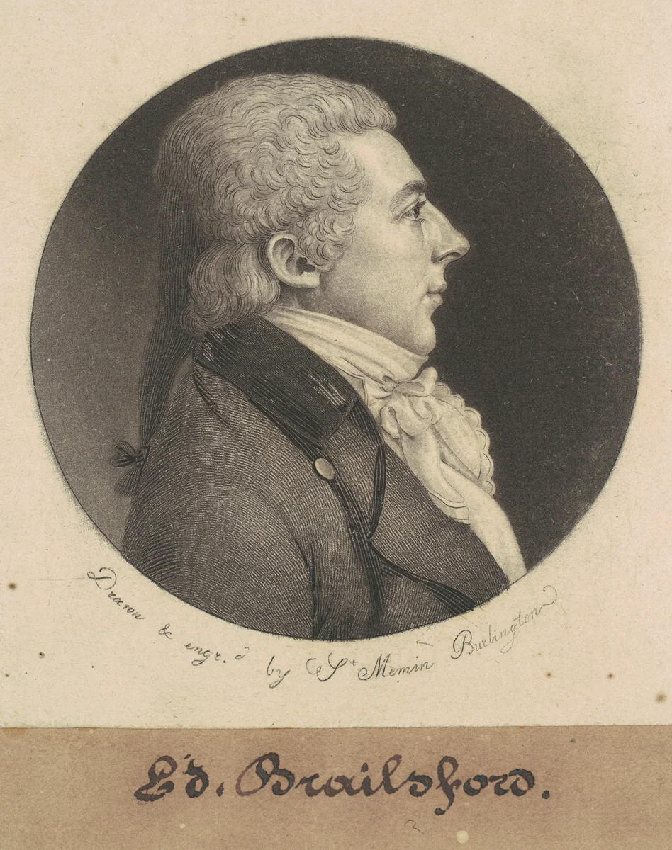 Edward Brailsford by Charles B. J. Févret de Saint-Mémin, print, 1798