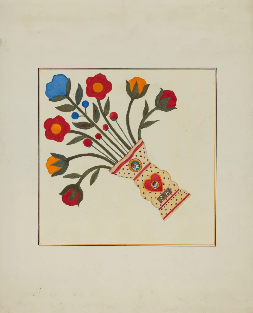 Quilt (One Square) by Cornelius Christoffels; Margaret Linsley, index of american design, 1936