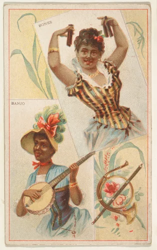Bones and Banjo, from the Musical Instruments series (N121) issued by Duke Sons & Co. to promote Honest Long Cut Tobacco by W. Duke, Sons & Co., print, 1888