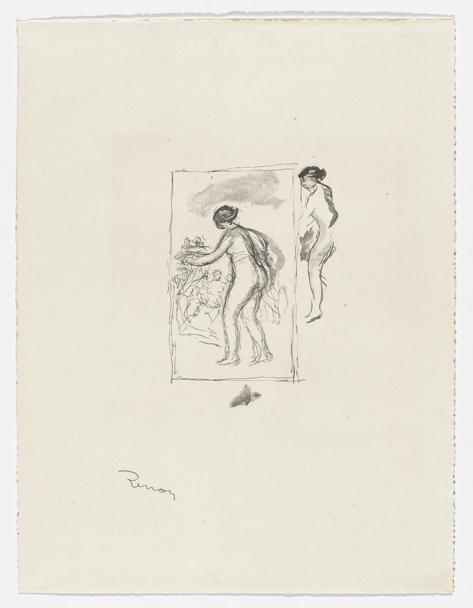 Woman by the Grapevine, Fourth Variant (Femme au cep de vigne, 4e variante) from Twelve Original Lithographs by Pierre-Auguste Renoir (Douze lithographies originales de Pierre-Auguste Renoir) by Pierre-Auguste Renoir, print, 1904