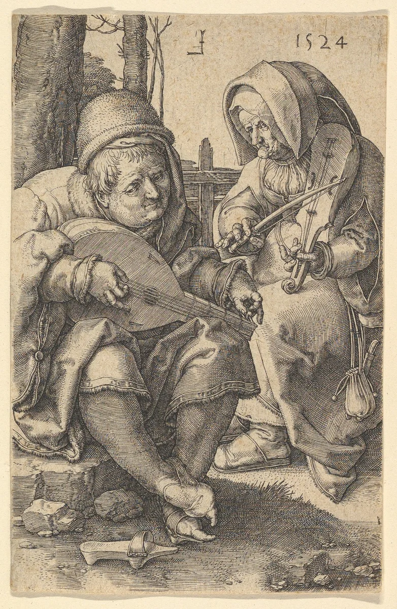 The Musicians by Lucas van Leyden, print, 1524