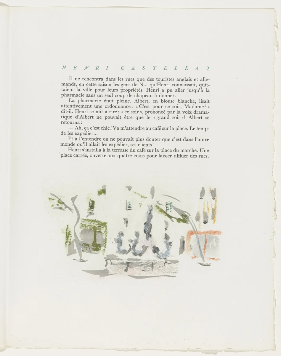 Tailpiece (page 95) from Mille Regrets (A Thousand Regrets) by Christian Bérard, illustrated book, 1947