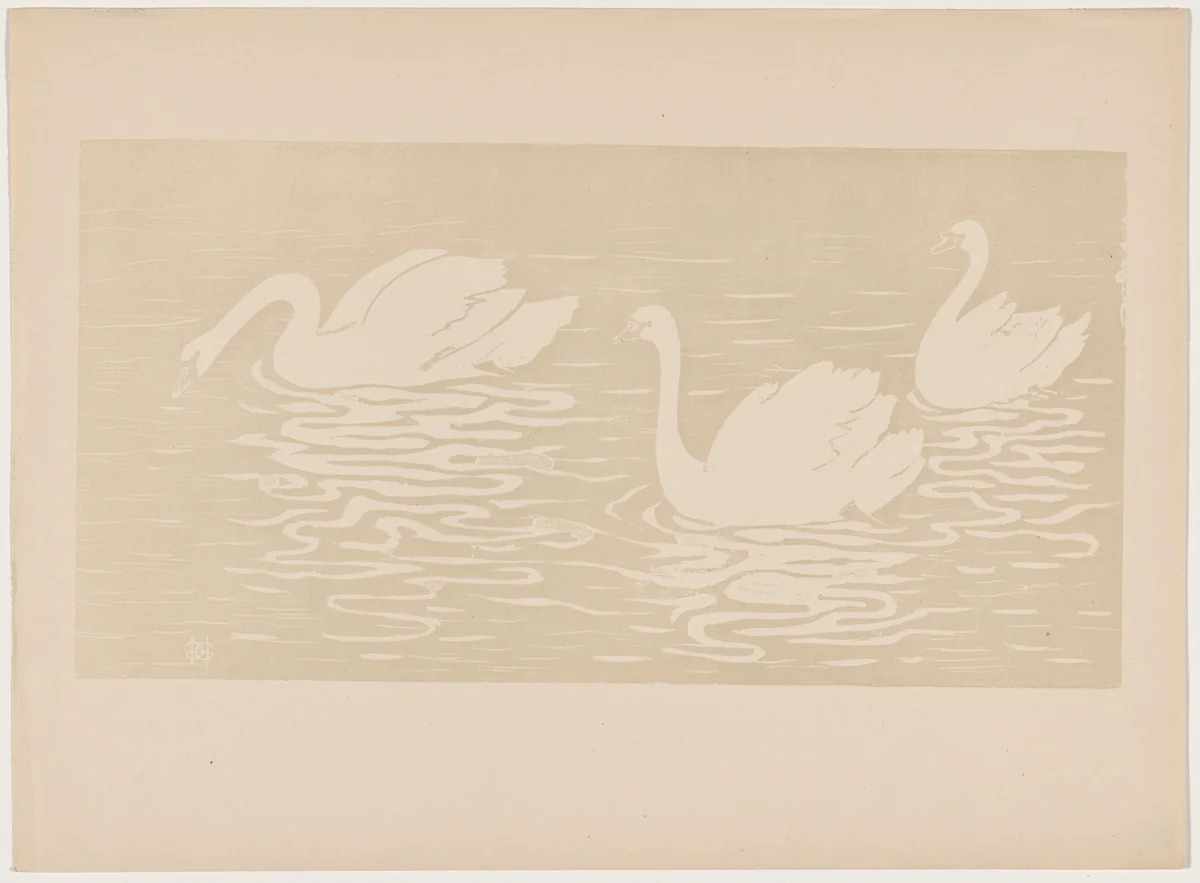 Les cygnes by Henri-Charles Guérard, portfolio, 1895