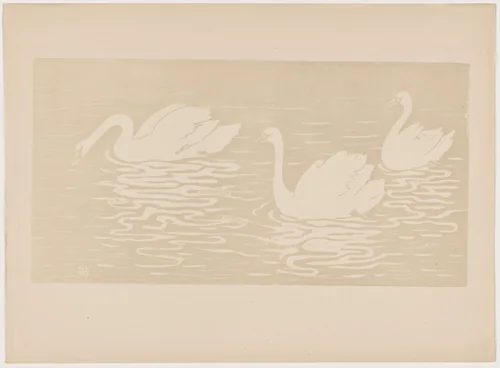 Les cygnes by Henri-Charles Guérard, portfolio, 1895