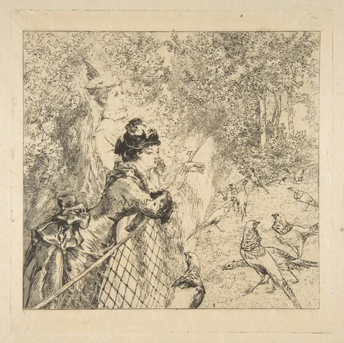 In the Zoological Garden by Félix Bracquemond, print, 1868-1878