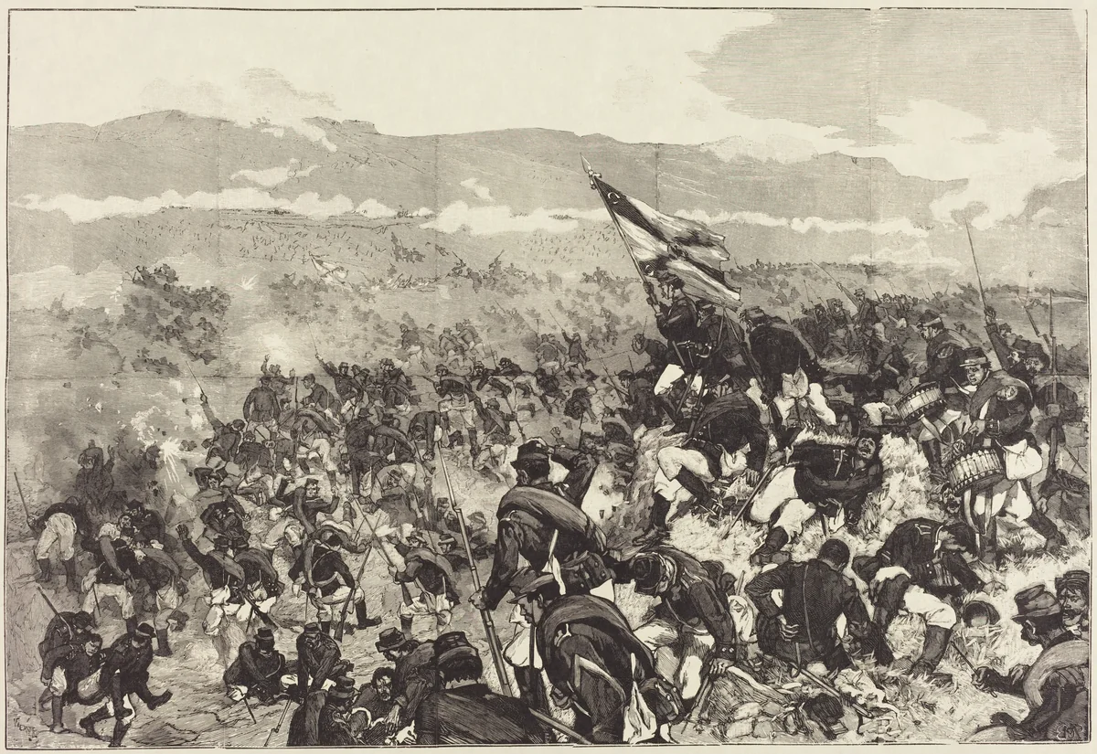 Bataille de Plevna. Le 30 Juillet, Attaque des Hauteurs... by Daniel Vierge, portfolio, 1883-1890