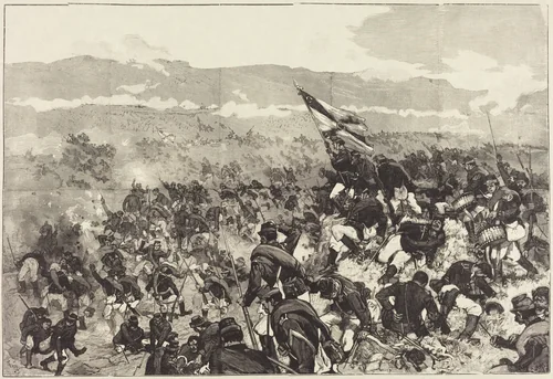 Bataille de Plevna. Le 30 Juillet, Attaque des Hauteurs... by Daniel Vierge, portfolio, 1883-1890