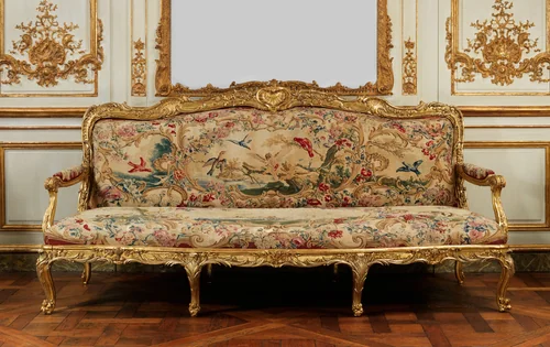 Four upholstery panels for a settee by Beauvais, textile, 1754-1756