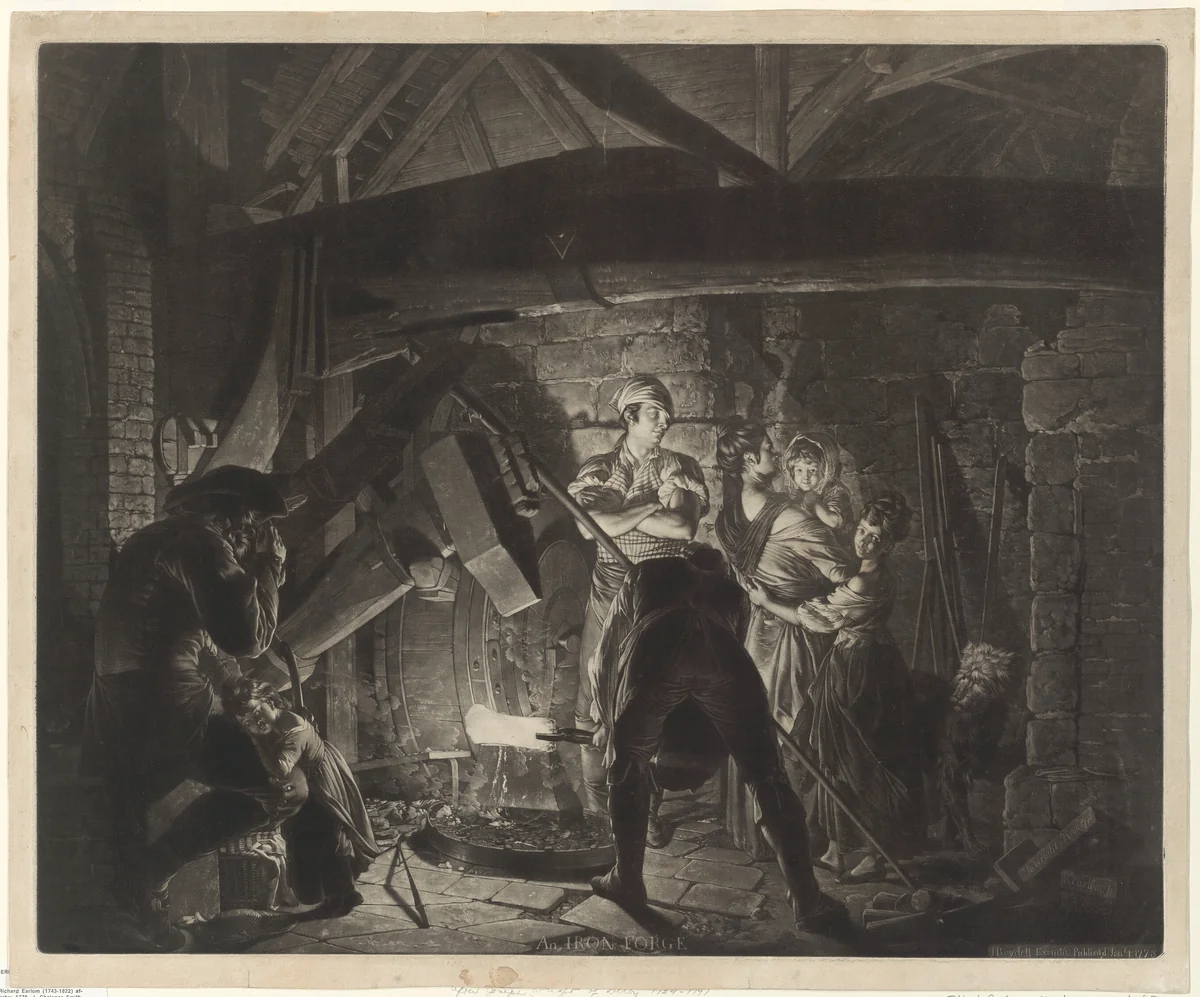 An Iron Forge by Richard Earlom, print, 1773