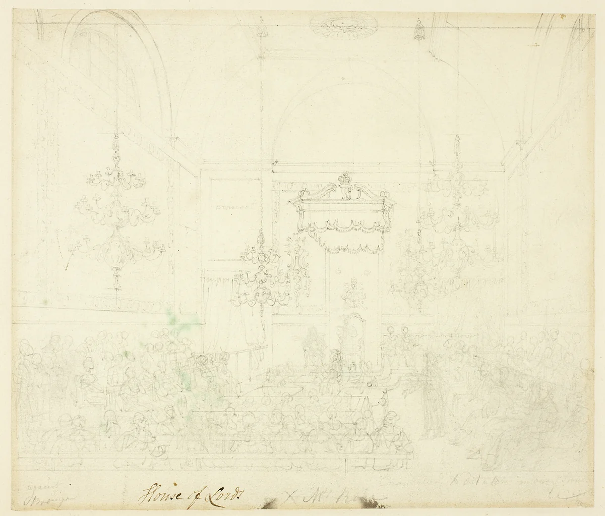 Study for House of Lords, from Microcosm of London by Augustus Charles Pugin
Thomas Rowlandson, drawing, 1807-1809