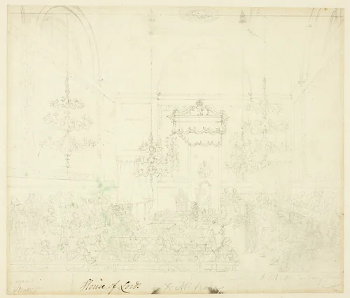 Study for House of Lords, from Microcosm of London by Augustus Charles Pugin
Thomas Rowlandson, drawing, 1807-1809