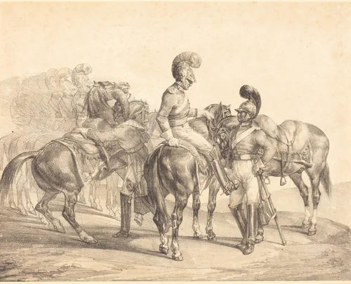 A Party of Life Guards by Théodore Gericault, print, 1821