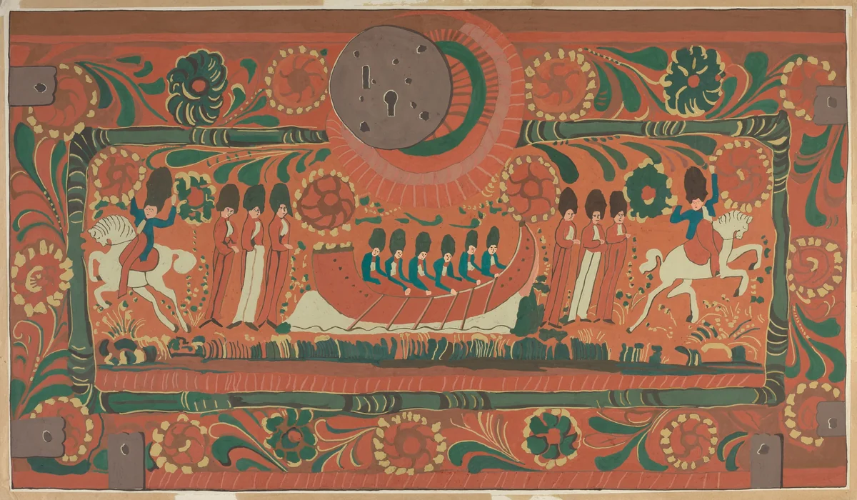 Painted Chest by D.P. Jones, index of american design, 1935-1942