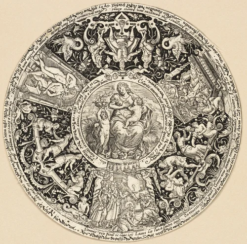 The Seven Works of Charity by Theodor de Bry, print, 1581-1623