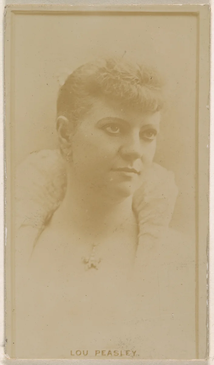 Lou Peasley, from the Actresses series (N245) issued by Kinney Brothers to promote Sweet Caporal Cigarettes by Kinney Brothers Tobacco Company, photograph, 1890