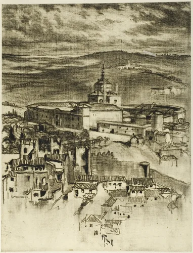 The Hospice of Saint John, Toledo by Joseph Pennell, drawing, 1898-1908