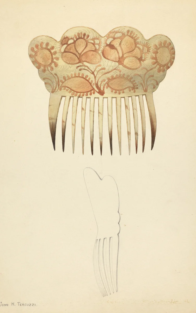 Comb by John H. Tercuzzi, index of american design, 1939