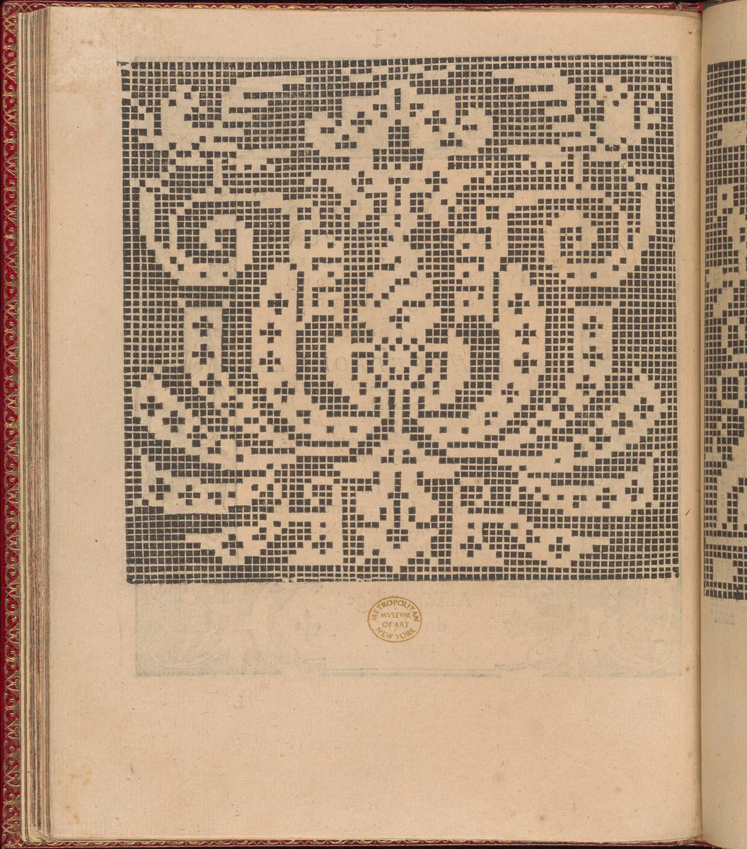 Les Singuliers et Nouveaux Portraicts... page 41 (verso) by Federico de Vinciolo, book, 1588