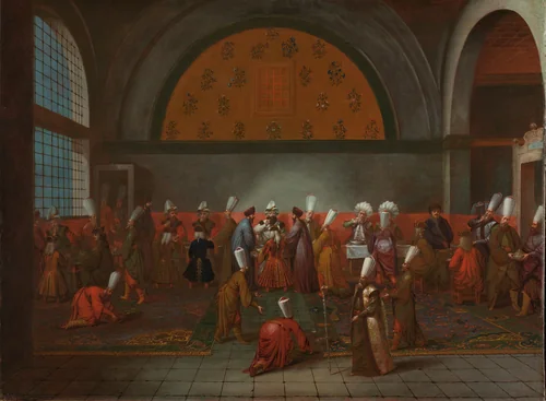 The Meal in Honour of Ambassador Cornelis Calkoen by Jean Baptiste Vanmour, painting, 1727-1730