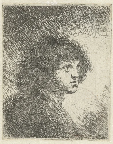 Borstbeeld van een jonge man by Jan Lievens, print, 1625-1674