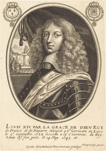 Louis XIV, King of France by Balthasar Moncornet; Henry Stresor, print, 1600-1668