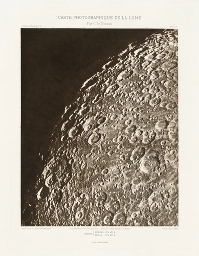Carte photographique de la lune, planche V.A (Photographic Chart of the Moon, plate V.A) by Charles Le Morvan, photograph, 1900-1914