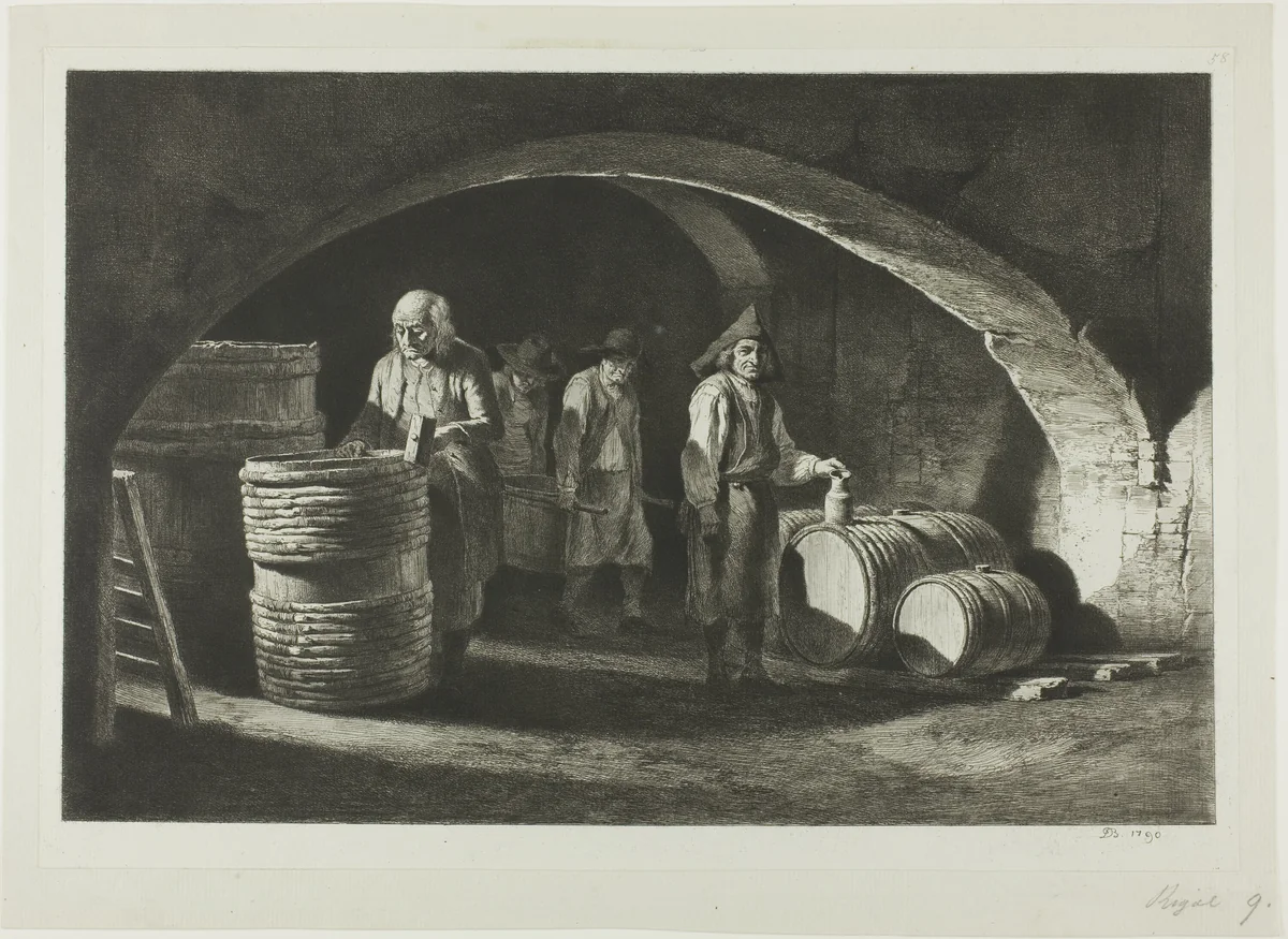 The Great Barrel-Makers by Jean Jacques de Boissieu, print, 1790