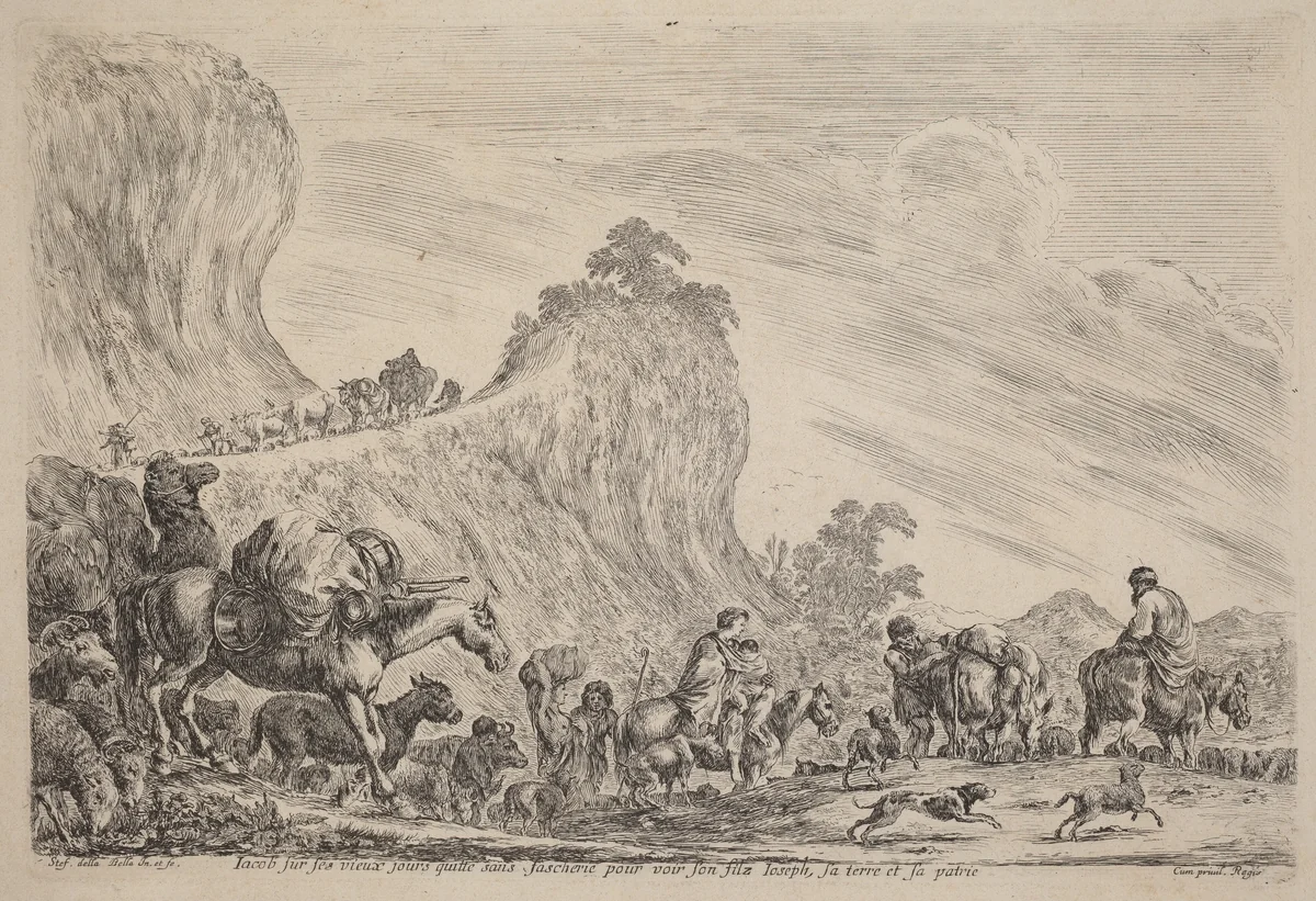 The Departure of Jacob to Egypt by Stefano della Bella, print, 1647