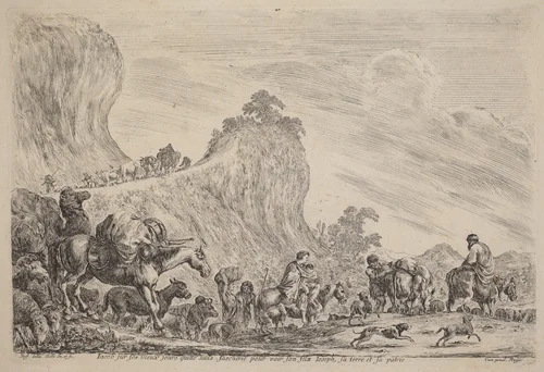 The Departure of Jacob to Egypt by Stefano della Bella, print, 1647