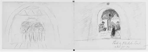 Porch of Rachael's Tomb, 1904 (from Sketchbook) by Mary Newbold Sargent, artwork, 1904