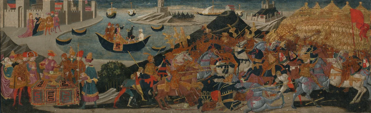 The Battle of Pharsalus and the Death of Pompey by Apollonio di Giovanni
Marco del Buono Giamberti, painting, 1450-1460
