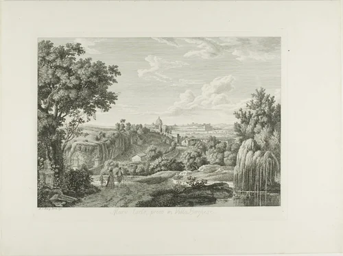View of the Winding Wall in the Villa Borghese by Albert Christoph Dies, print, 1792