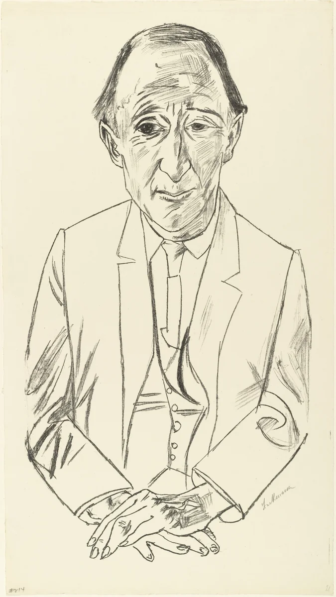 Portrait of the Composer Frederik Delius (Bildnis des Komponisten Frederik Delius) by Max Beckmann, print, 1922