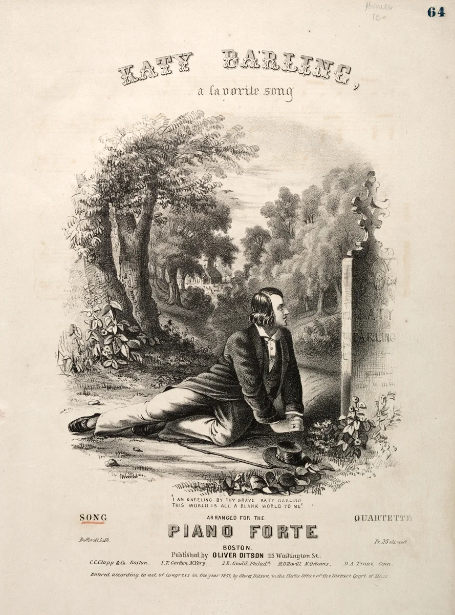 Katy Darling - Sheet Music Cover by Winslow Homer, print, 1852-1862