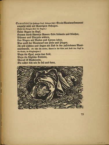 The Mole (Der Maulwurf) (in-text plate, page 73) from Der Findling (The Foundling) by Ernst Barlach, illustrated book, 1922