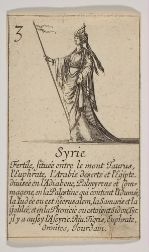 Syrie, from "Jeu de la Géographie" by Stefano della Bella, print, 1644