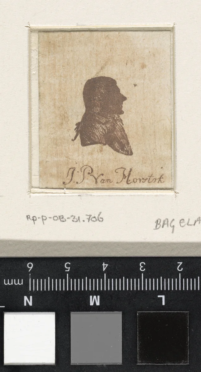 Portret van Johannes Petrus van Horstok in silhouet by Ernst Willem Jan Bagelaar, print, 1785-1837