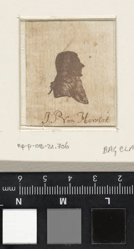 Portret van Johannes Petrus van Horstok in silhouet by Ernst Willem Jan Bagelaar, print, 1785-1837
